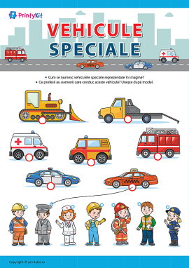Vehicule speciale: despre meserii pentru preșcolari
