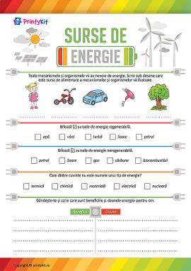 Identificăm sursele de energie