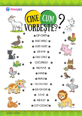 Cine cum vorbește: învățăm sunetul animalelor, onomatopee