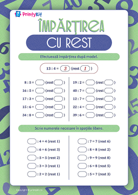 Învățăm împărțirea cu rest
