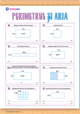 Învățăm să calculăm perimetrul și aria