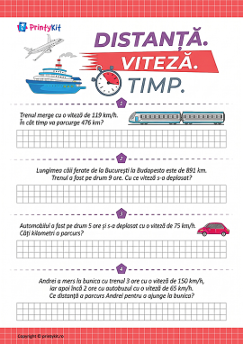 Învățăm să aflăm viteza, distanța și timpul