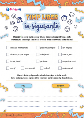 Identificăm locurile sigure pentru petrecerea timpului liber