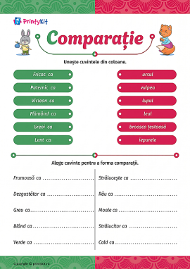 Comparăm și alegem cuvinte