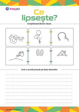 Completăm desenele și scriem o poveste