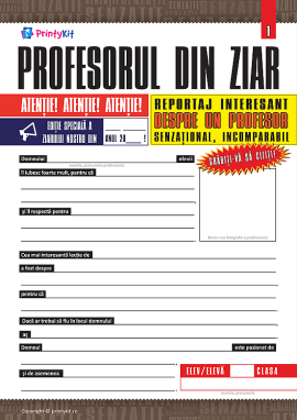 Creăm un reportaj despre un profesor