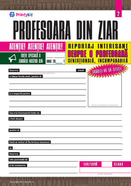 Creăm un reportaj despre o profesoară
