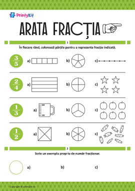 Învățăm să reprezentăm fracțiile prin desene