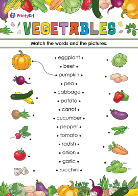 Vegetables (Legume) – match words and pictures