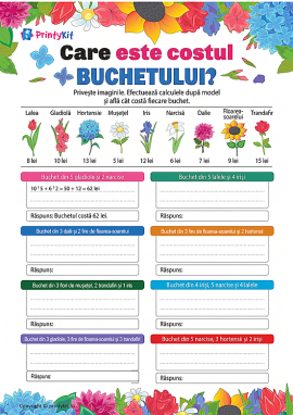 Calcularea costului buchetelor