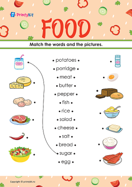 Food (Mâncare) – match words and pictures