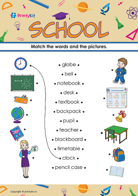 School (școala) – match words and pictures