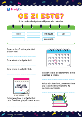 Ce zi este: învățăm zilele săptămânii