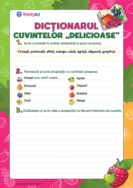 Dicționarul cuvintelor „delicioase”: dezvoltarea competenței de ortografie