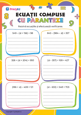 Rezolvăm ecuații compuse cu paranteze