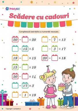 Scăderea în limitele numărului 20