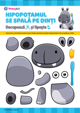 Hipopotamul se spală pe dinți: activitate practică, șabloane pentru realizare