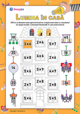 Lumina în casă: antrenament pentru tabla înmulțirii cu numerele de la 2 la 5