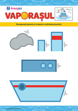 Vaporașul: șabloane simple pentru decupare și activități practice