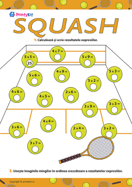 Squash: antrenor pentru exersarea tablei înmulțirii cu 5