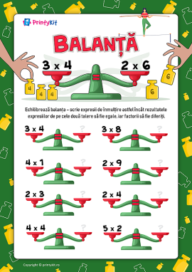 Balanța – antrenament pentru tabla înmulțirii