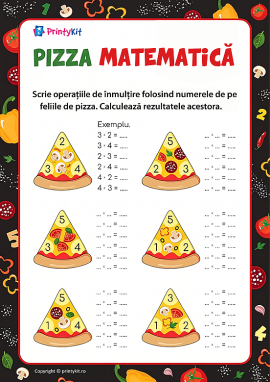 Pizza matematică: antrenament pentru tabla înmulțirii