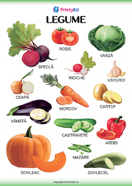 Legume: poster educativ pentru copii