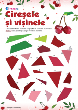 Activitate practică de vară cu forme geometrice: Cireșe