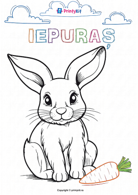 Planșă de colorat „Iepuraș”