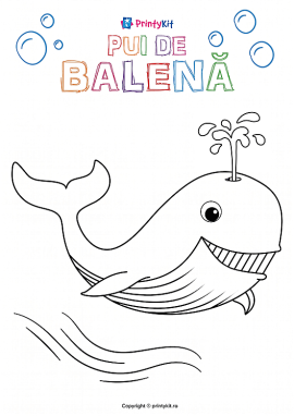 Planșă de colorat „Balena”