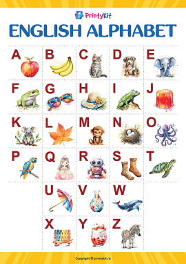 Alfabetul limbii engleze (English Alphabet) - poster didactic