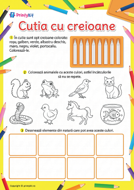 Cutia cu creioane: învățăm culorile