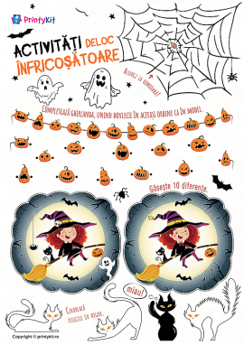 Găsește diferențele, labirint și alte activități interesante despre Halloween