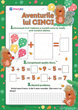 Descoperim adunarea și scăderea cu numărul 5