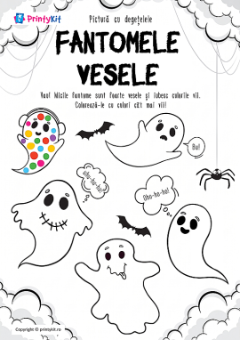 Fantomele vesele: pictăm cu degețelele și bețișoarele de vată