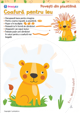 Coafură pentru leu: șablon pentru activitate practică cu plastilină
