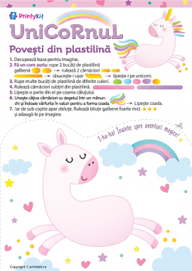 Unicorn: șablon pentru realizarea unei activități practice cu plastilină