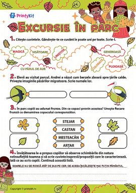 Excursie în parcul de toamnă: observăm schimbările din natură