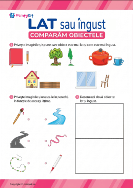 Compararea obiectelor după lățime (preșcolari)