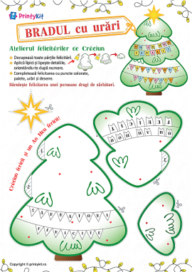 Felicitare de Crăciun „Bradul” făcută manual