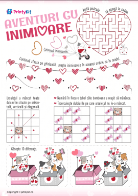 Găsește cele 10 diferențe, labirintul și alte puzzle-uri pentru Ziua Îndrăgostiților
