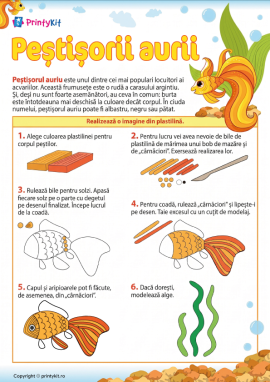 Peștișorii aurii: pictură cu plastilină