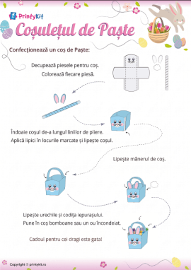 Coșuleț de Paște: activitate practică din hârtie