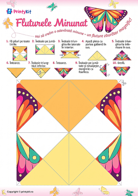 Fluture: origami din hârtie