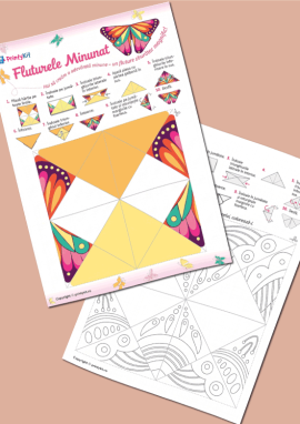 Fluture: origami din hârtie
