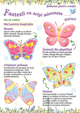 Șabloane de fluturi pentru creativitate și activități practice: pentru copii de la 2 ani