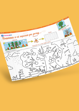 Cum schimbă toamna vara: planșă de colorat agamograf pentru copii