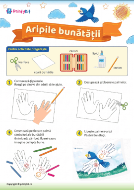 Aripile bunătății: felicitare handmade pentru Ziua Bunătății