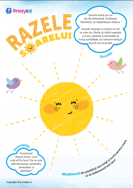 Soarele: șablon pentru activitate practică cu plastilină