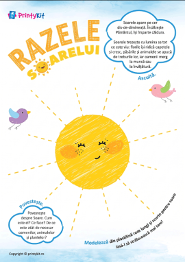 Soarele: șablon pentru activitate practică cu plastilină